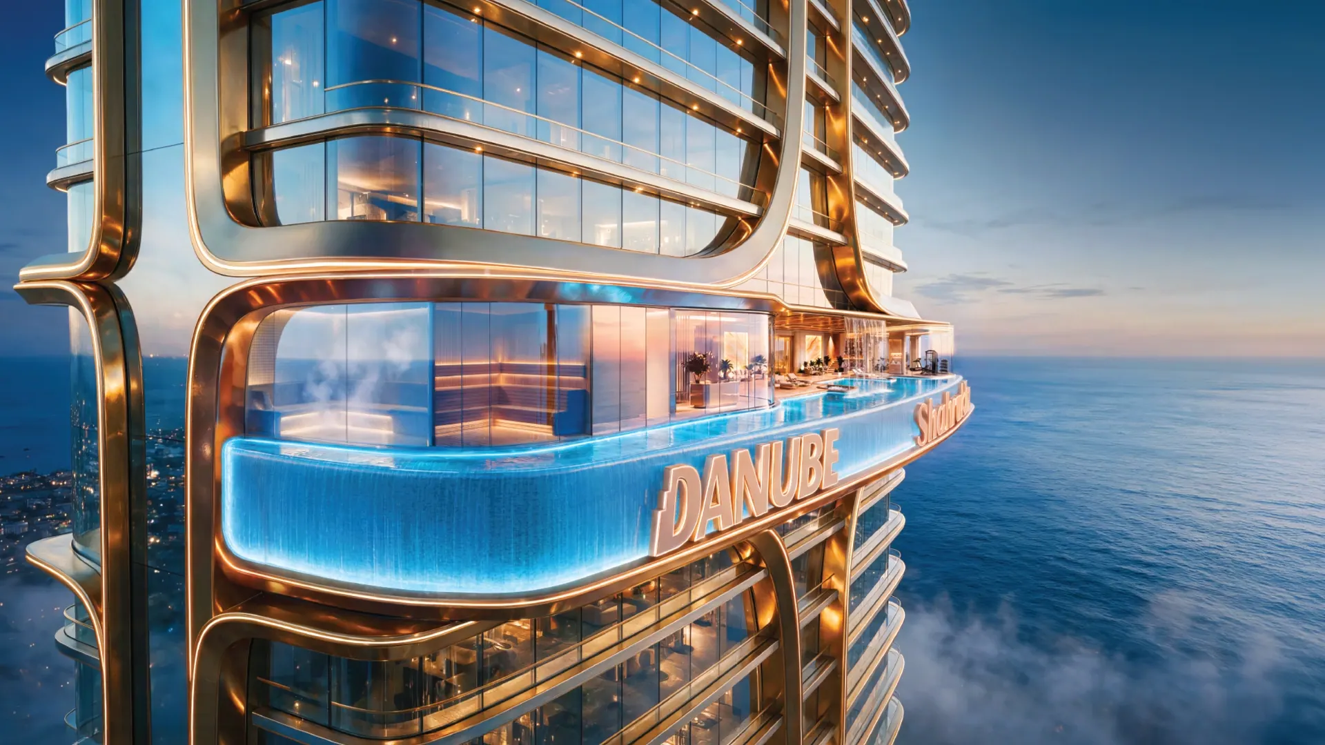 مسبح Infinity 33 بحواف زجاجية في برج المساكن